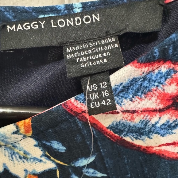 Maggy London Floral Ceena Dress Size 12 - Picture 3 of 6